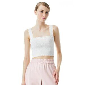 Alice + Olivia Penelope Smocked Crop Top